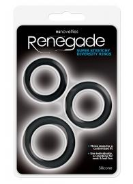 Набор из 3 чёрных эрекционных колец Renegade Diversity Rings Black - NS Novelties - в Новосибирске купить с доставкой