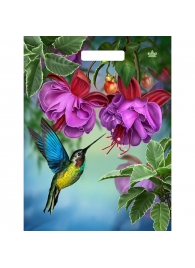Пакет с принтом в виде колибри в цветах с вырубной ручкой (31х40 см) - Сима-Ленд - купить с доставкой в Новосибирске