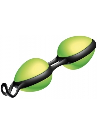 Зелёные вагинальные шарики на чёрной сцепке Joyballs Secret - Joy Division