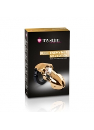Золотистый пояс верности Pubic Enemy No1 Gold Edition для электростимуляции - MyStim - купить с доставкой в Новосибирске