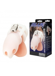 Белая клетка для пениса Silicone Small 2 in Cock Cage With Ball Divider - BlueLine - купить с доставкой в Новосибирске