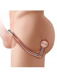Кольцо на пенис с анальным стимулятором Stainless Steel Anal Hook   Cock Ring - BlueLine - в Новосибирске купить с доставкой