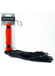 Нежная плеть с красным мехом BDSM Light - 43 см. - БДСМ Арсенал - купить с доставкой в Новосибирске