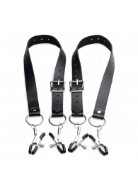 Ремни с зажимами для половых губ Spread Labia Spreader Straps with Clamps - XR Brands - купить с доставкой в Новосибирске