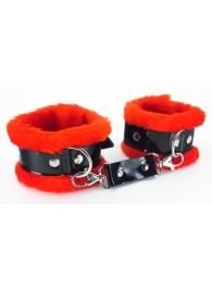 Красные наручники с мехом BDSM Light - БДСМ Арсенал - купить с доставкой в Новосибирске