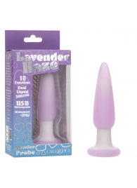 Сиреневая анальная пробка Slender Probe с вибрацией - 11,5 см. - California Exotic Novelties