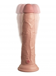 Телесный вибратор-реалистик на присоске 9’’ Vibrating Silicone Dual Density Cock - 24,8 см. - Pipedream