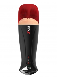 Телесный мастурбатор-вагина в черной колбе с вибрацией Fuck-O-Matic Pro XL - Pipedream - в Новосибирске купить с доставкой