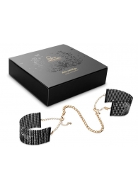 Чёрные дизайнерские наручники Desir Metallique Handcuffs Bijoux - Bijoux Indiscrets - купить с доставкой в Новосибирске