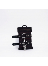 Черно-красные кожаные оковы - Crazy Handmade - купить с доставкой в Новосибирске
