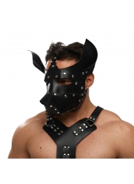Черная кожаная маска «Собака» - Crazy Handmade - купить с доставкой в Новосибирске