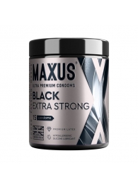 Черные утолщенные презервативы MAXUS Extra Strong с железным кейсом - 15 шт. - Maxus - купить с доставкой в Новосибирске