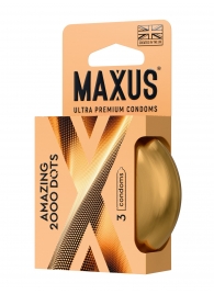 Точечные презервативы MAXUS 2000 Amazing Dots с железным кейсом - 3 шт. - Maxus - купить с доставкой в Новосибирске