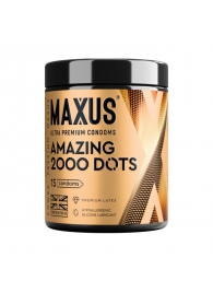 Точечные презервативы MAXUS 2000 Amazing Dots с железным кейсом - 15 шт. - Maxus - купить с доставкой в Новосибирске