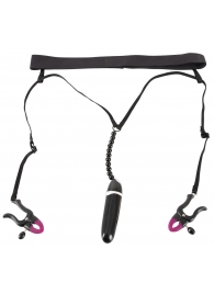 Женские вибростринги с зажимами для половых губ Spreader String with Vibrator - Orion - купить с доставкой в Новосибирске Женские вибростринги с зажимами для половых губ Spreader String with Vibrator - Orion - купить с доставкой в Новосибирске
