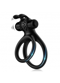 Черное эрекционное виброкольцо с подхватом мошонки Stay Hard - Boys of Toys - в Новосибирске купить с доставкой