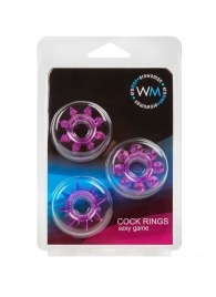 Набор из 3 лиловых эрекционных колец различной формы - Erowoman-Eroman - в Новосибирске купить с доставкой