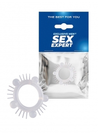 Эластичное эрекционное кольцо с шишечками и шипами - Sex Expert - в Новосибирске купить с доставкой