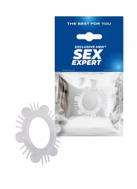 Эластичное эрекционное кольцо с шипиками и шариками - Sex Expert - в Новосибирске купить с доставкой
