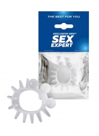 Эластичное эрекционное кольцо с шариками и лучами - Sex Expert - в Новосибирске купить с доставкой
