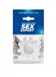Прозрачное эрекционное кольцо со стимулирующими шариками - Sex Expert - в Новосибирске купить с доставкой