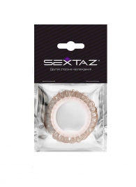 Эрекционное кольцо с бежевыми «ресничками» - Sextaz - в Новосибирске купить с доставкой