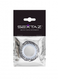 Эластичное эрекционное колечко с черными «ресничками» - Sextaz - в Новосибирске купить с доставкой