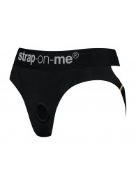 Черные трусики для насадок Heroine Lingerie Harness - size XL - Strap-on-me - купить с доставкой в Новосибирске