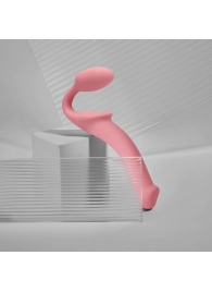 Розовый безремневой страпон Strap-on-me Semi-Realistic Bendable Strap-On size XL - Strap-on-me - купить с доставкой в Новосибирске