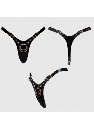 Черный пояс для фиксации насадок Strap-On-Me Leatherette Harness Fabulous - Strap-on-me - купить с доставкой в Новосибирске