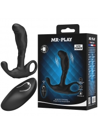 Черный изогнутый массажёр простаты с вибрацией и пультом ДУ - Baile - в Новосибирске купить с доставкой