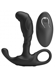 Черный изогнутый массажёр простаты с вибрацией и пультом ДУ - Baile - в Новосибирске купить с доставкой