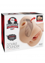 Телесный мастурбатор с вибрацией Double Pounder Vibrating Squeeze Stroker - Pipedream - в Новосибирске купить с доставкой