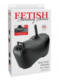 Черное надувное кресло с платформой для фиксации дилдо Body Dock Inflatable Love Seat - Pipedream - купить с доставкой в Новосибирске