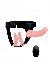 Женский страпон с 3 насадками и вибрацией - Erowoman-Eroman - купить с доставкой в Новосибирске