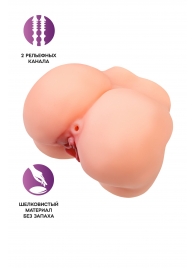 Реалистичный мастурбатор в форме попки с 2 любовными входами - No Name - в Новосибирске купить с доставкой
