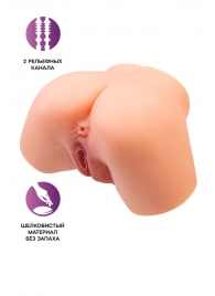 Телесный реалистичный мастурбатор-полуторс с 2 любовными входами - No Name - в Новосибирске купить с доставкой