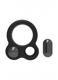 Черное эрекционное кольцо с утяжелителями Cockring Dual Weight - Dream Toys - в Новосибирске купить с доставкой