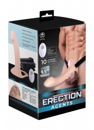 Телесный полый страпон с вибрацией Erection Agents - 24,1 см. - NMC - купить с доставкой в Новосибирске