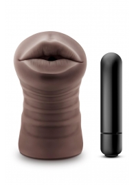 Коричневый мастурбатор-ротик Krystal Vibrating Masturbator - Blush Novelties - в Новосибирске купить с доставкой