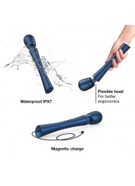 Синий вибромассажёр с насадками Man.wand Edgy - Manwan - в Новосибирске купить с доставкой