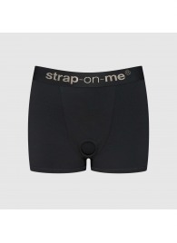 Черные трусики-боксеры для фиксации насадок Strap-on-me Harness Lingerie Allure - size S - Strap-on-me - купить с доставкой в Новосибирске