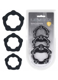 Набор из 3 эрекционных колец Beaded Silicone Cockring Set - Shots Media BV - в Новосибирске купить с доставкой