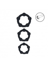 Набор из 3 эрекционных колец Beaded Silicone Cockring Set - Shots Media BV - в Новосибирске купить с доставкой