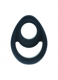 Черное эрекционное кольцо Double Ergo Silicone Cockring - Shots Media BV - в Новосибирске купить с доставкой