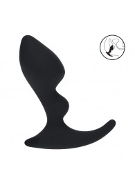 Черная анальная пробка для массажа простаты Double Ripple Silicone Prostate Massager - Shots Media BV - в Новосибирске купить с доставкой
