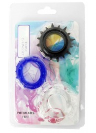 Набор из 3 эрекционных колец разного цвета и рельефа - Boys of Toys - в Новосибирске купить с доставкой