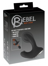 Черная анальная вибропробка с функцией расширения RC Butt Plug with 3 functions - Orion - в Новосибирске купить с доставкой