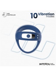 Синее интерактивное эрекционное виброкольцо Rank - Intoyou - в Новосибирске купить с доставкой