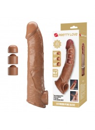 Карамельный фаллоудлинитель с подхватом мошонки Silas - 26 см. - Baile - в Новосибирске купить с доставкой